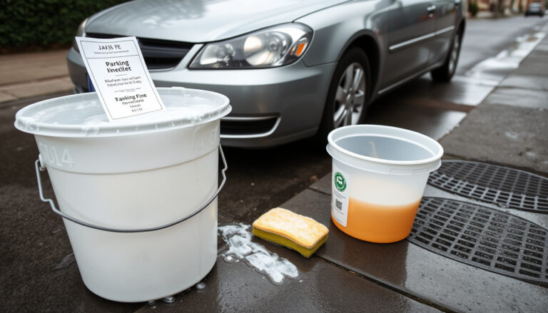 Auto wassen op straat: boete, regels en wat te doen bij schade